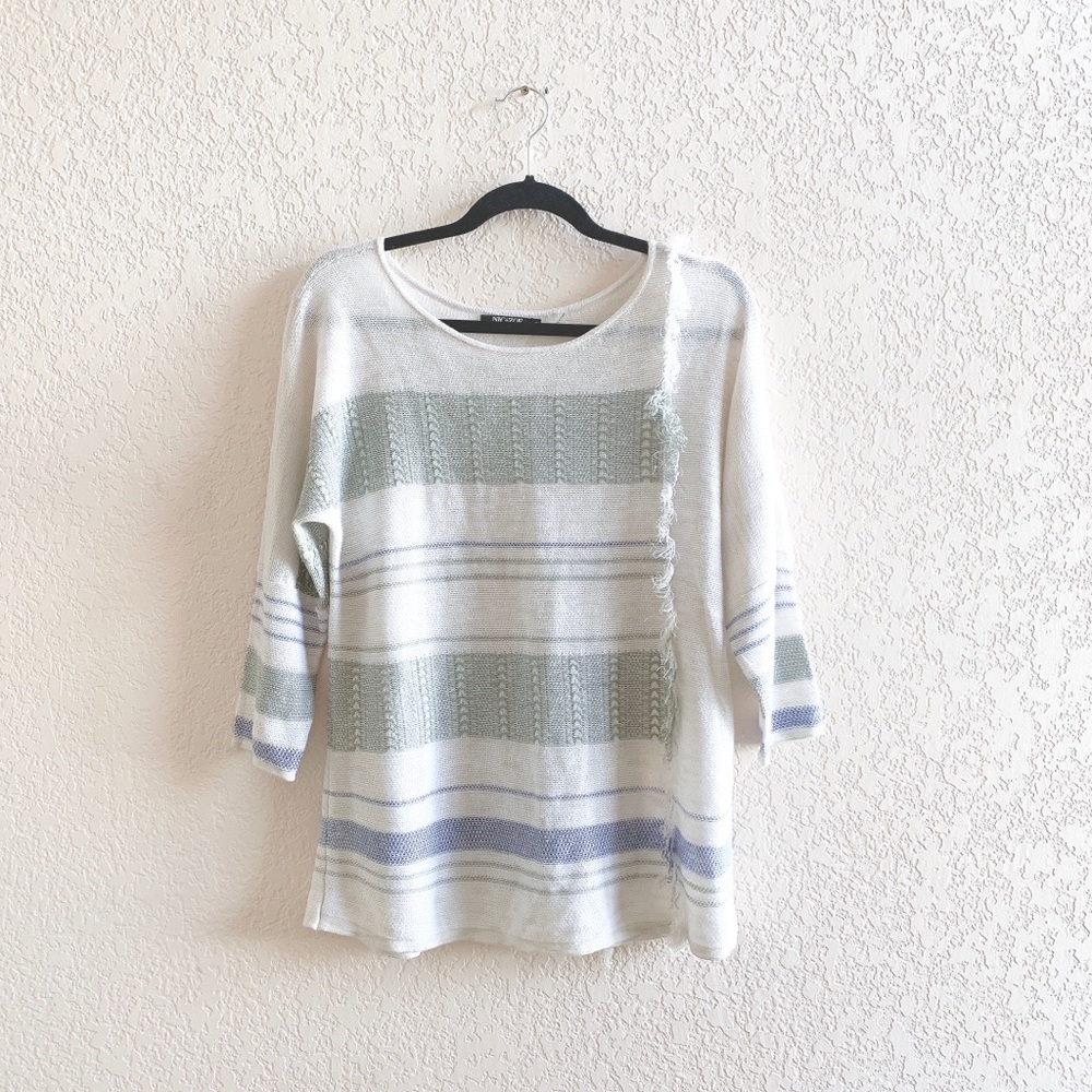 NWOT Nic + Zoe Juniper Fringe Top